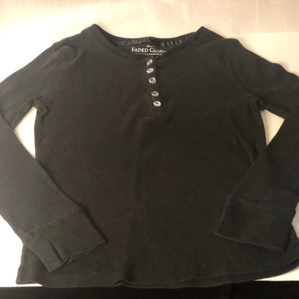 1972 Faded Glory Girls Black Soft Jersey